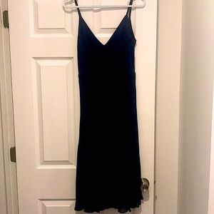Aritzia navy chiffon dress